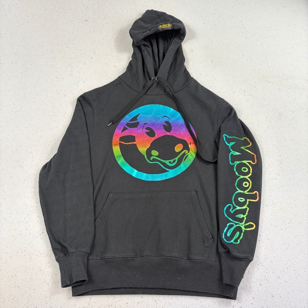 Jay & Silent Bob Mooby's Rainbow‎ Graphic Pullover Hoodie Black Small Cow Movie